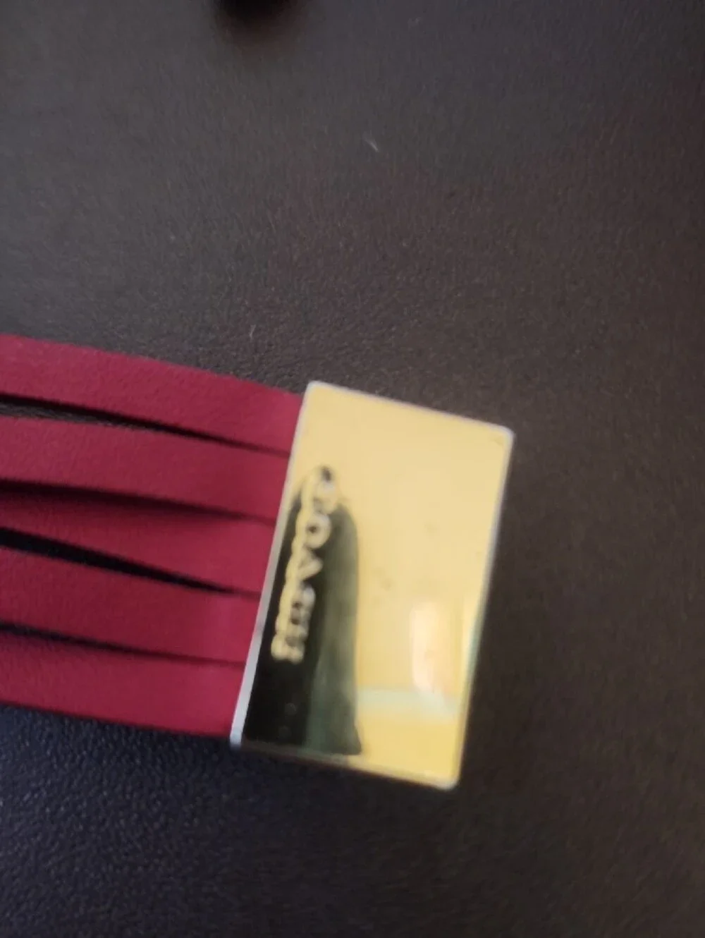 Coach Red Multi-Strap Leather Bracelet with Gold Hardware Euc